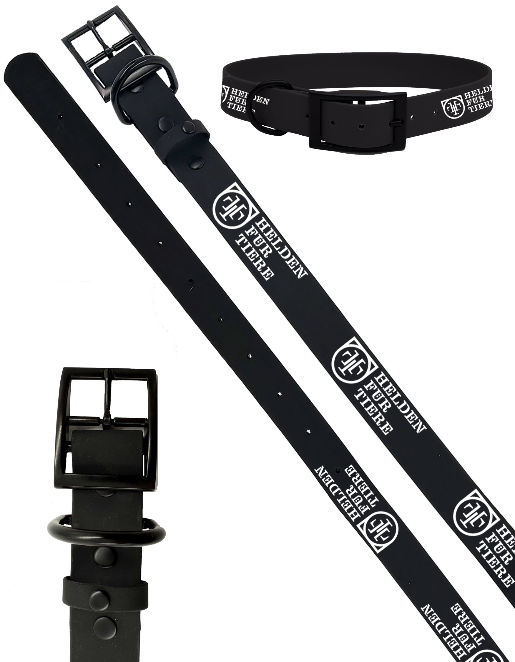 Helden für Tiere - Hundehalsband BioThane [black]